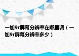 一加9r屏幕分辨率在哪里調(diào)（一加9r屏幕分辨率多少）