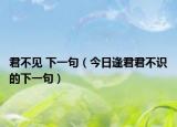 君不見(jiàn) 下一句（今日逢君君不識(shí)的下一句）