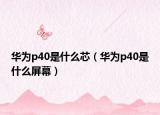 華為p40是什么芯（華為p40是什么屏幕）