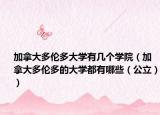 加拿大多倫多大學有幾個學院（加拿大多倫多的大學都有哪些（公立））