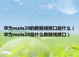 華為mate20的數(shù)據(jù)線接口是什么（華為mate20是什么數(shù)據(jù)線接口）