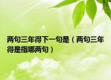 兩句三年得下一句是（兩句三年得是指哪兩句）