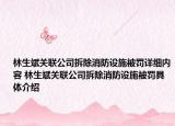 林生斌關聯(lián)公司拆除消防設施被罰詳細內容 林生斌關聯(lián)公司拆除消防設施被罰具體介紹
