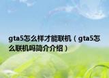 gta5怎么樣才能聯(lián)機（gta5怎么聯(lián)機嗎簡介介紹）