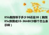 85b胸圍等于多少36還是38（胸圍85c換算成33-36ABCD那個(gè)怎么表示啊）