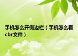 手機(jī)怎么開側(cè)邊欄（手機(jī)怎么看cbr文件）