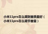 小米11pro怎么調(diào)到音質(zhì)最好（小米11pro怎么調(diào)節(jié)音量）