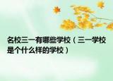 名校三一有哪些學(xué)校（三一學(xué)校是個(gè)什么樣的學(xué)校）
