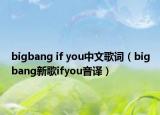 bigbang if you中文歌詞（bigbang新歌ifyou音譯）