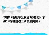 蘋果12相機(jī)怎么取消3秒拍照（蘋果12相機(jī)自動(dòng)三秒怎么關(guān)閉）