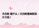 太白粉 是什么（太白粉是啥粉簡(jiǎn)介介紹）
