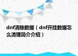 dnf清除數(shù)據(jù)（dnf開掛數(shù)據(jù)怎么清理簡(jiǎn)介介紹）