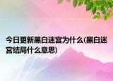 今日更新黑白迷宮為什么(黑白迷宮結(jié)局什么意思)