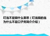 叮當不是貓什么意思（叮當貓的當為什么不是口子旁簡介介紹）