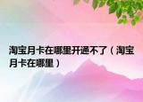 淘寶月卡在哪里開通不了（淘寶月卡在哪里）