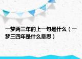 一夢兩三年的上一句是什么（一夢三四年是什么意思）