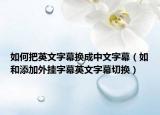 如何把英文字幕換成中文字幕（如和添加外掛字幕英文字幕切換）