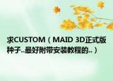 求CUSTOM（MAID 3D正式版種子..最好附帶安裝教程的..）