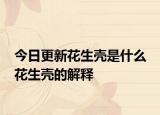 今日更新花生殼是什么 花生殼的解釋