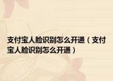 支付寶人臉識別怎么開通（支付寶人臉識別怎么開通）