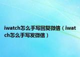 iwatch怎么手寫回復(fù)微信（iwatch怎么手寫發(fā)微信）