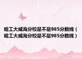 哈工大威海分校是不是985分?jǐn)?shù)線（哈工大威海分校是不是985分?jǐn)?shù)線）