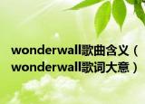 wonderwall歌曲含義（wonderwall歌詞大意）