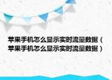 蘋果手機怎么顯示實時流量數(shù)據(jù)（蘋果手機怎么顯示實時流量數(shù)據(jù)）