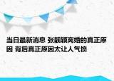 當日最新消息 張靚穎離婚的真正原因 背后真正原因太讓人氣憤
