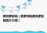 費(fèi)列羅好嗎（費(fèi)羅列和費(fèi)列羅區(qū)別簡(jiǎn)介介紹）