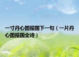 一寸丹心圖報(bào)國(guó)下一句（一片丹心圖報(bào)國(guó)全詩）