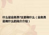 什么是業(yè)務(wù)員?主要做什么（業(yè)務(wù)員是做什么的簡(jiǎn)介介紹）