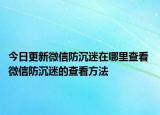 今日更新微信防沉迷在哪里查看 微信防沉迷的查看方法