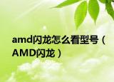 amd閃龍怎么看型號（AMD閃龍）