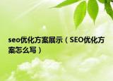 seo優(yōu)化方案展示（SEO優(yōu)化方案怎么寫）
