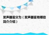 發(fā)聲器官分為（發(fā)聲器官有哪些簡(jiǎn)介介紹）