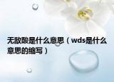 無敵酸是什么意思（wds是什么意思的縮寫）