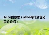 Alice的意思（alice有什么含義簡(jiǎn)介介紹）