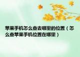 蘋果手機(jī)怎么查去哪里的位置（怎么查蘋果手機(jī)位置在哪里）