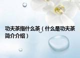 功夫茶指什么茶（什么是功夫茶簡(jiǎn)介介紹）
