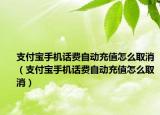 支付寶手機(jī)話費(fèi)自動(dòng)充值怎么取消（支付寶手機(jī)話費(fèi)自動(dòng)充值怎么取消）