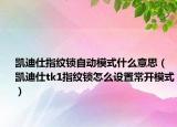 凱迪仕指紋鎖自動模式什么意思（凱迪仕tk1指紋鎖怎么設置常開模式）
