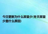今日更新為什么尿量少(冬天尿量少是什么原因)
