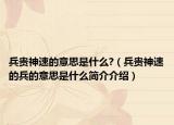兵貴神速的意思是什么?（兵貴神速的兵的意思是什么簡(jiǎn)介介紹）