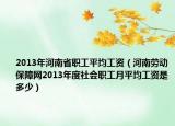 2013年河南省職工平均工資（河南勞動(dòng)保障網(wǎng)2013年度社會(huì)職工月平均工資是多少）