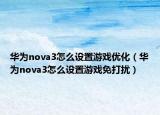 華為nova3怎么設(shè)置游戲優(yōu)化（華為nova3怎么設(shè)置游戲免打擾）