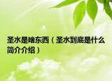 圣水是啥東西（圣水到底是什么簡介介紹）