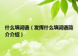 什么填詞語（發(fā)揮什么填詞語簡(jiǎn)介介紹）