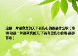 這是一片很寂寞的天下著傷心的雨是什么歌（歌詞:這是一片很寂寞的天,下著有些傷心的雨.是那首歌）