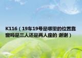 K116（19車19號是哪里的位置靠窗嗎是三人還是兩人座的 謝謝）